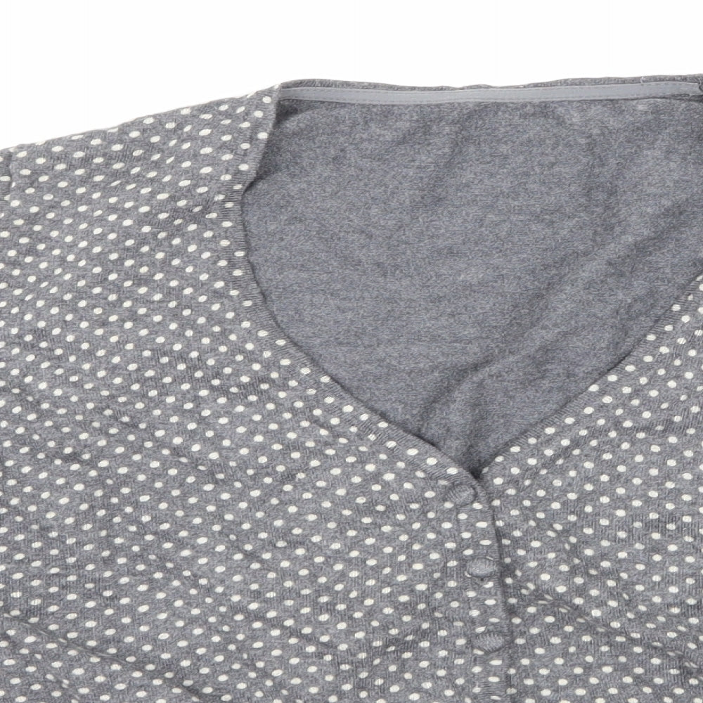 Marks and Spencer Womens Grey Polka Dot Knit Cardigan Jumper Size 16