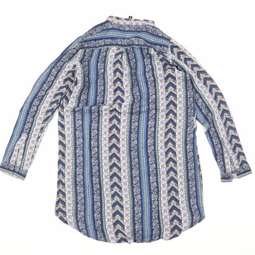H&M Womens Blue Striped  Shirt Dress  Size 8