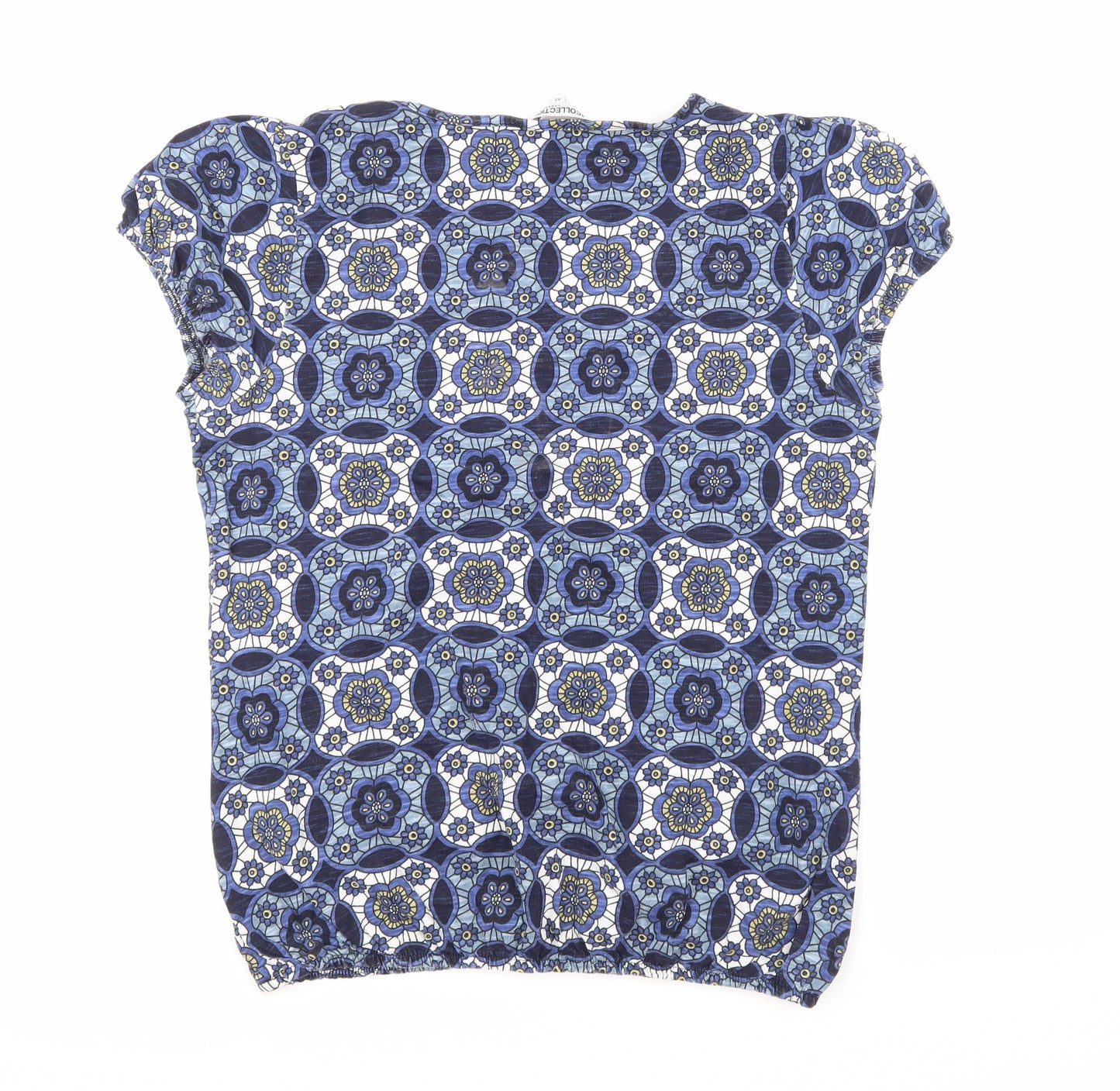 Debenhams Womens Blue Floral  Basic T-Shirt Size 12
