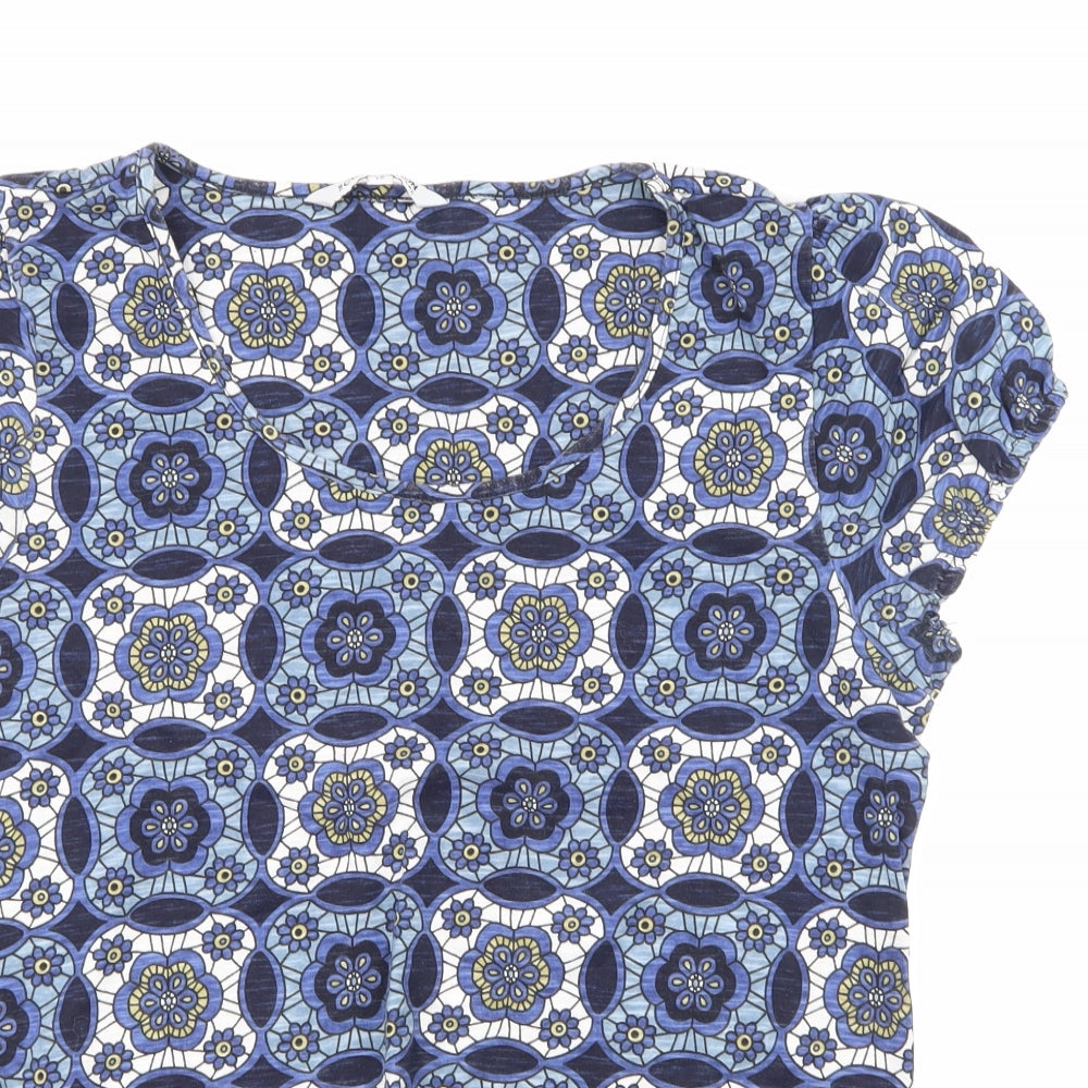 Debenhams Womens Blue Floral  Basic T-Shirt Size 12