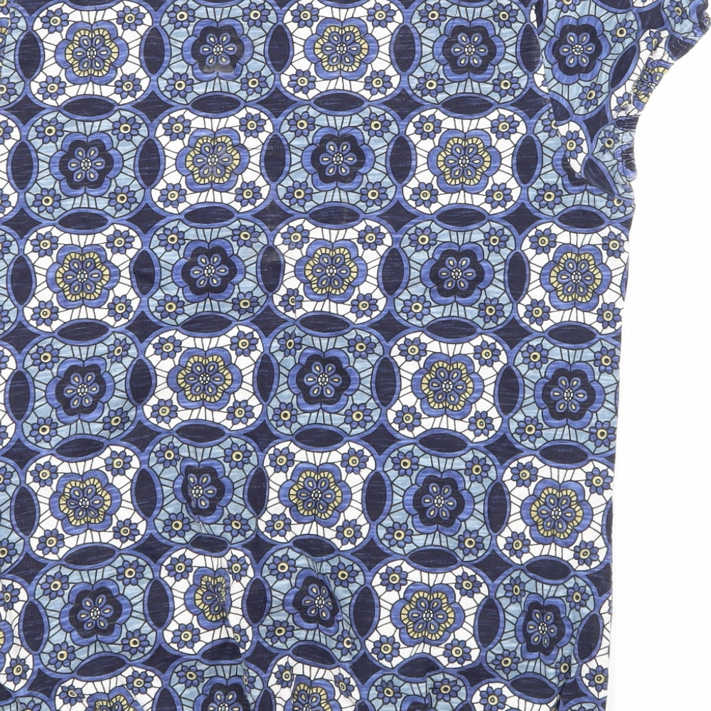 Debenhams Womens Blue Floral  Basic T-Shirt Size 12