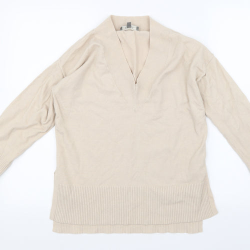 Oasis Womens Beige  Knit Pullover Jumper Size M