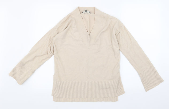 Oasis Womens Beige  Knit Pullover Jumper Size M