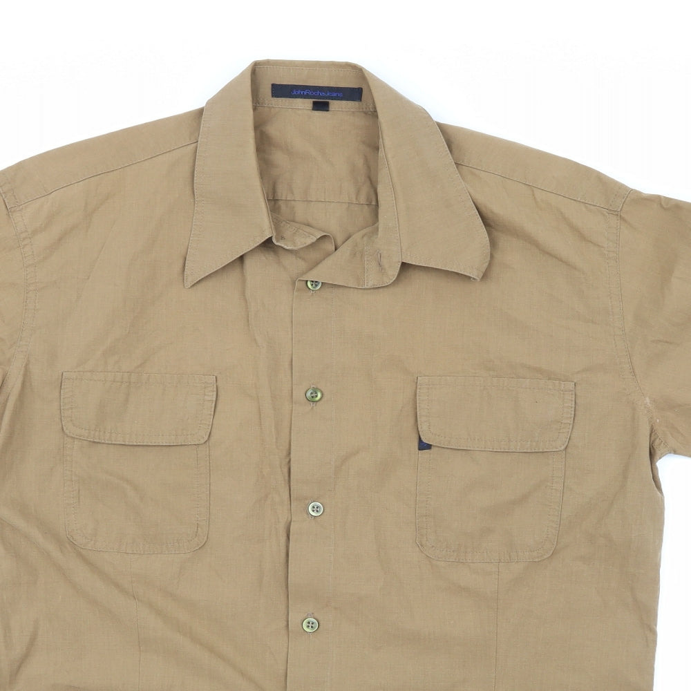 Rocha John Rocha Mens Beige    Dress Shirt Size XL