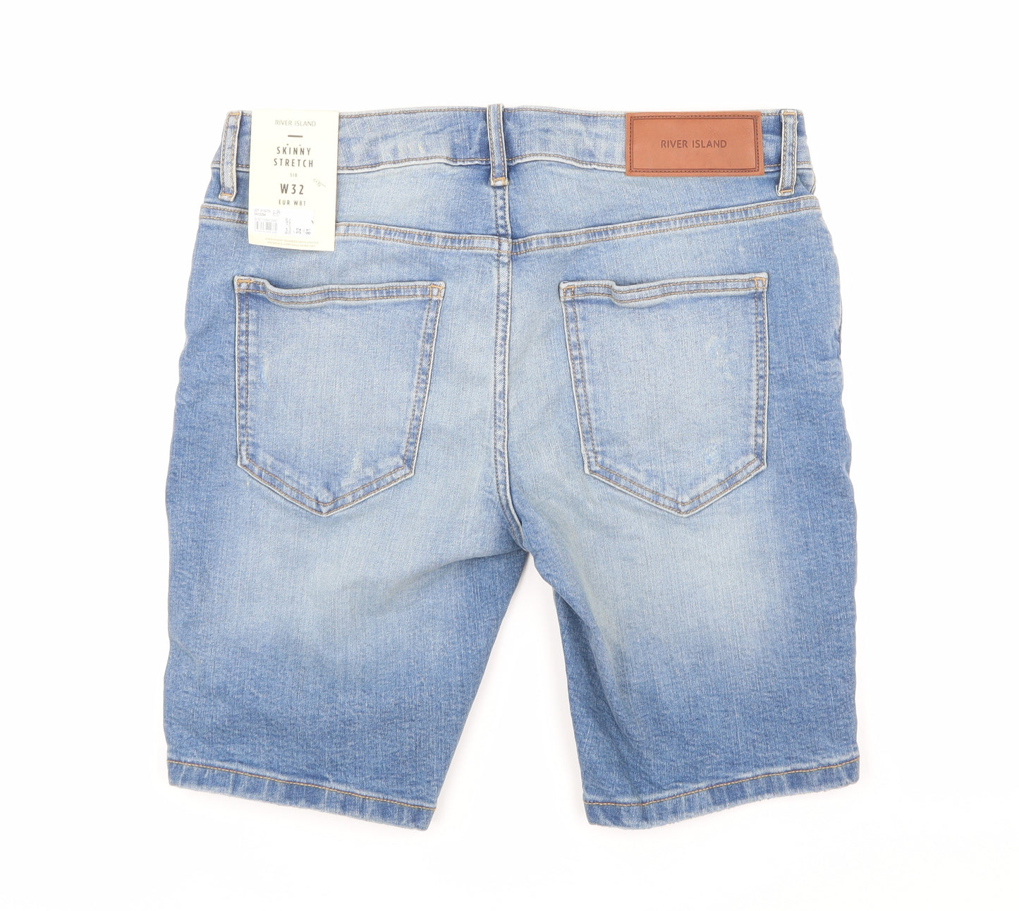 River Island Mens Blue  Denim Chino Shorts Size 32