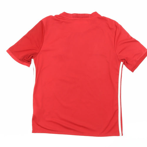 adidas Boys Red   Basic T-Shirt Size 13-14 Years