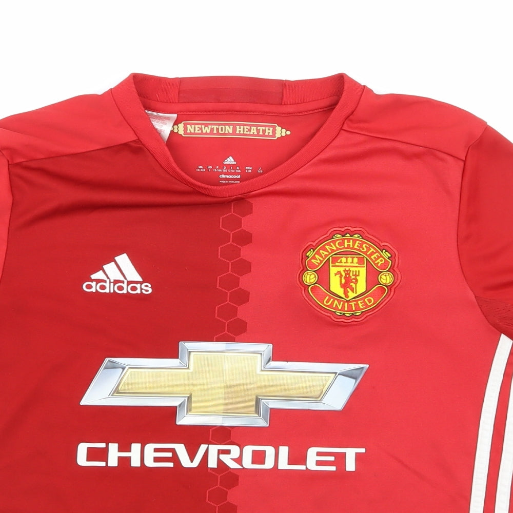 adidas Boys Red   Basic T-Shirt Size 13-14 Years