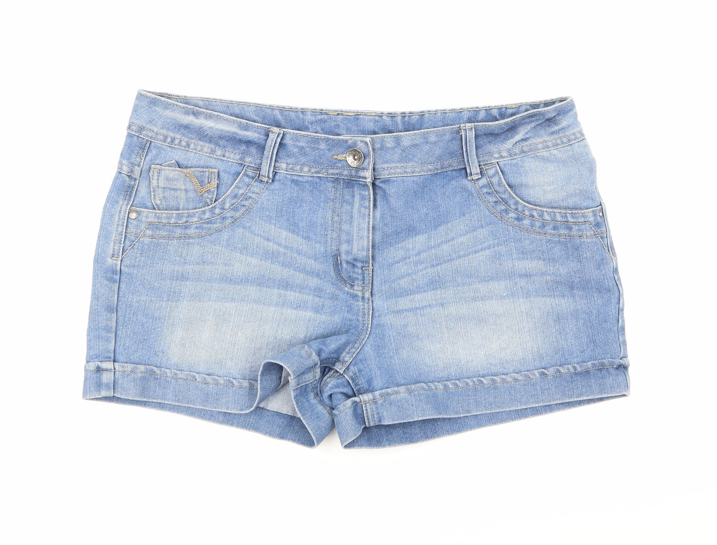 George Womens Blue  Denim Hot Pants Shorts Size 16