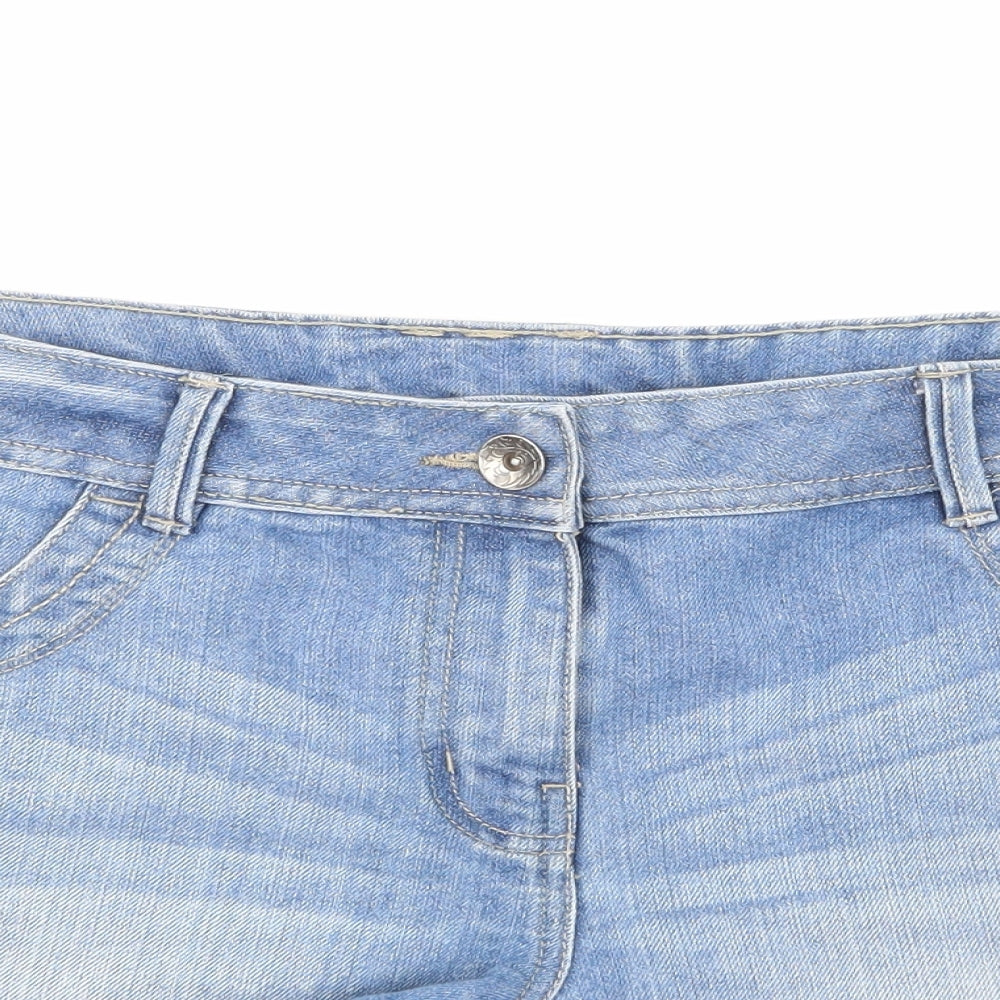 George Womens Blue  Denim Hot Pants Shorts Size 16