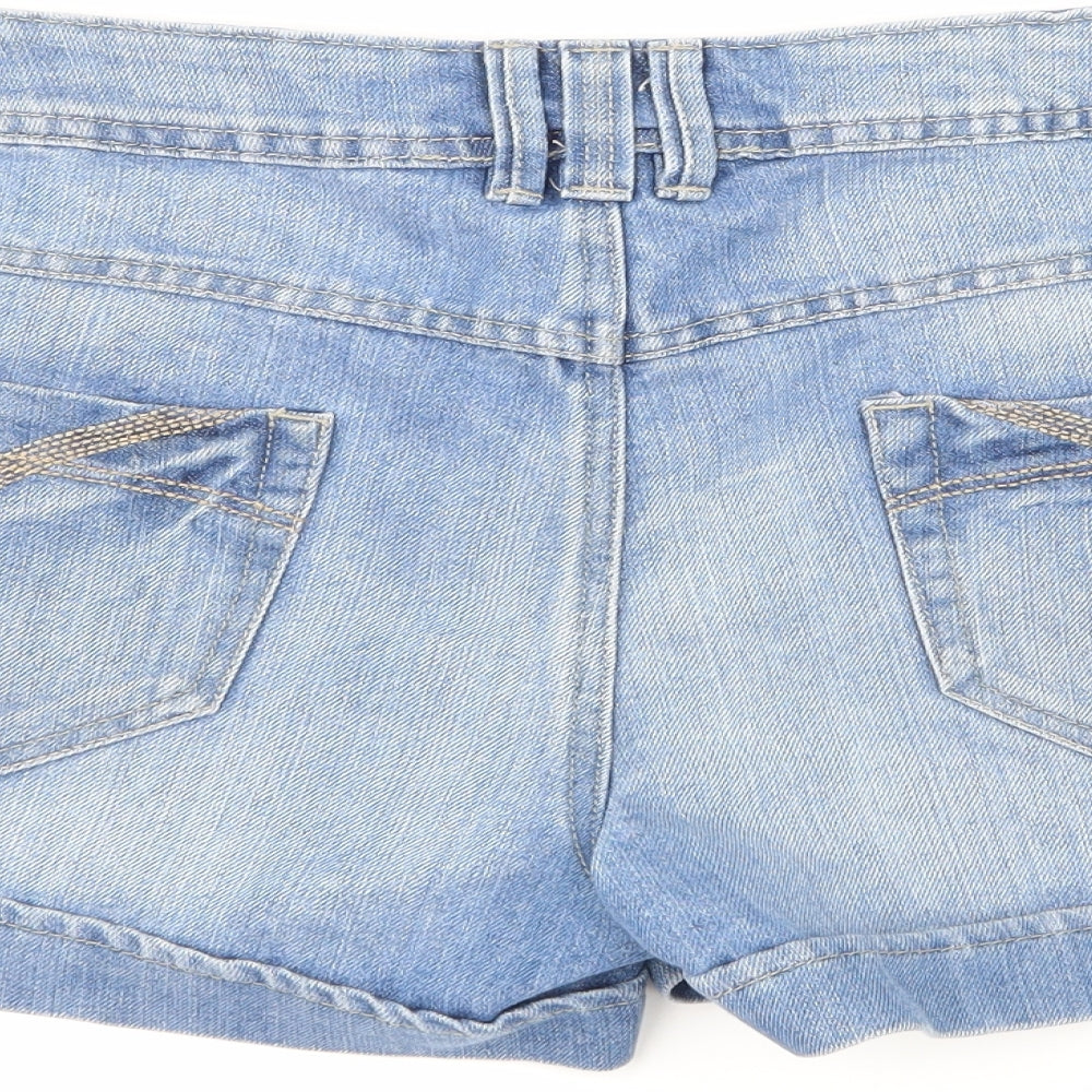 George Womens Blue  Denim Hot Pants Shorts Size 16