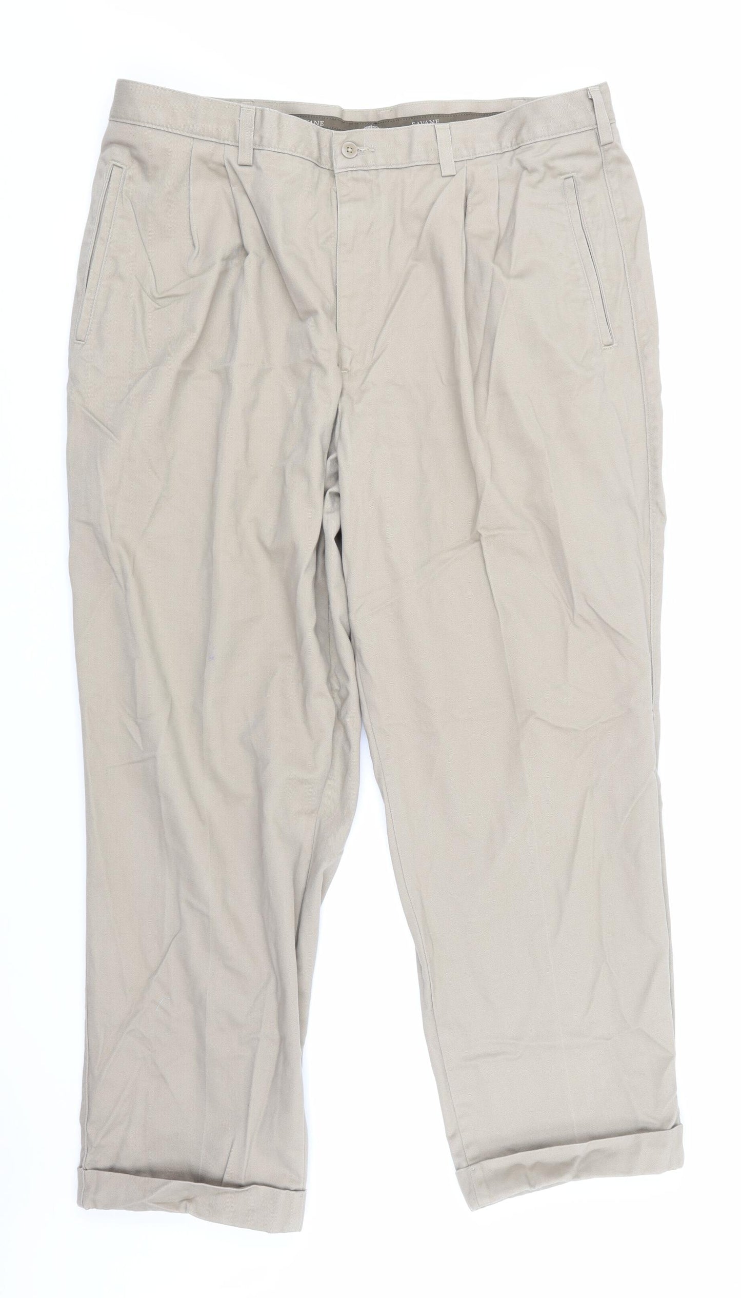 Savane Mens Beige   Trousers  Size 40 in L30 in