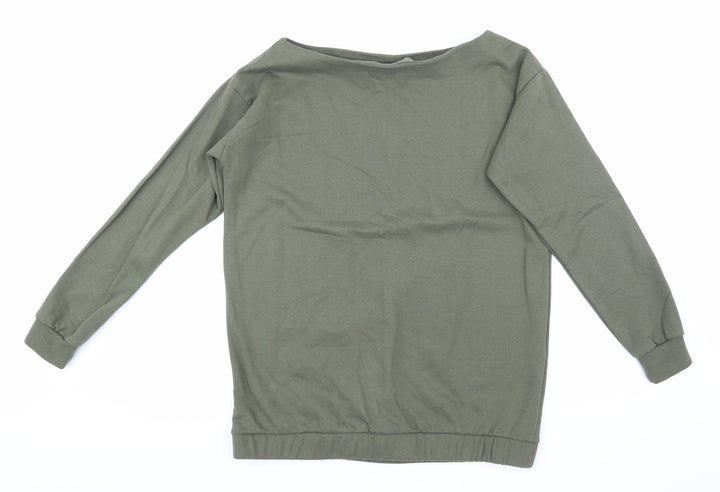 Boohoo Womens Green Pullover Sweatshirt Size S