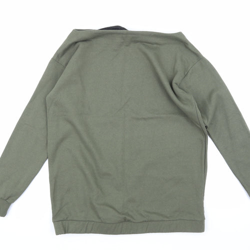 Boohoo Womens Green   Pullover Sweatshirt Size S