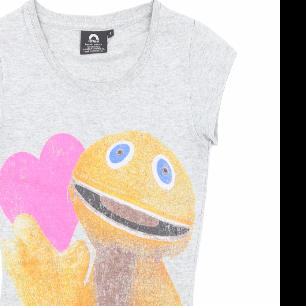 Rainbow Womens Grey   Basic T-Shirt Size 6