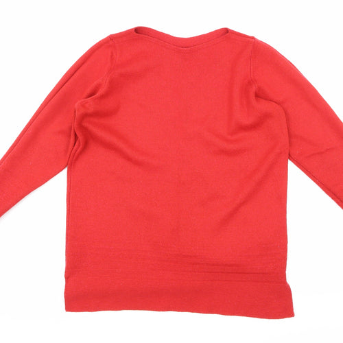 Marks and Spencer Womens Red  Knit Pullover Jumper Size 14