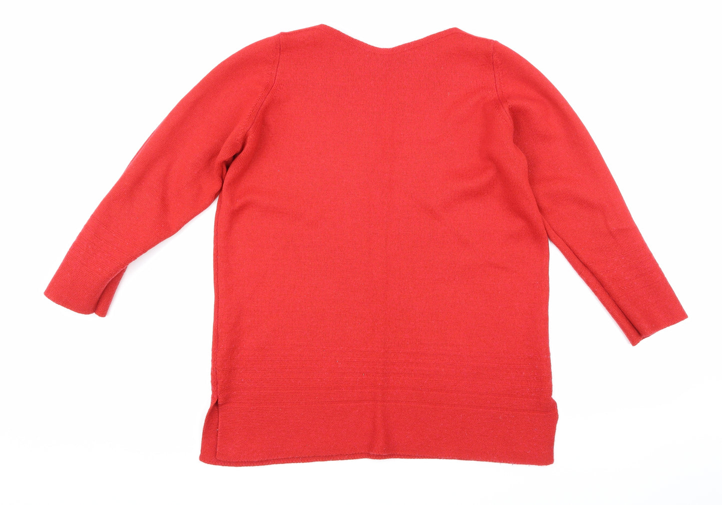 Marks and Spencer Womens Red  Knit Pullover Jumper Size 14
