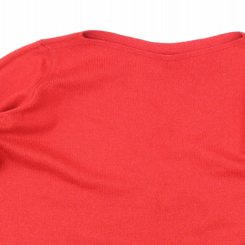 Marks and Spencer Womens Red  Knit Pullover Jumper Size 14