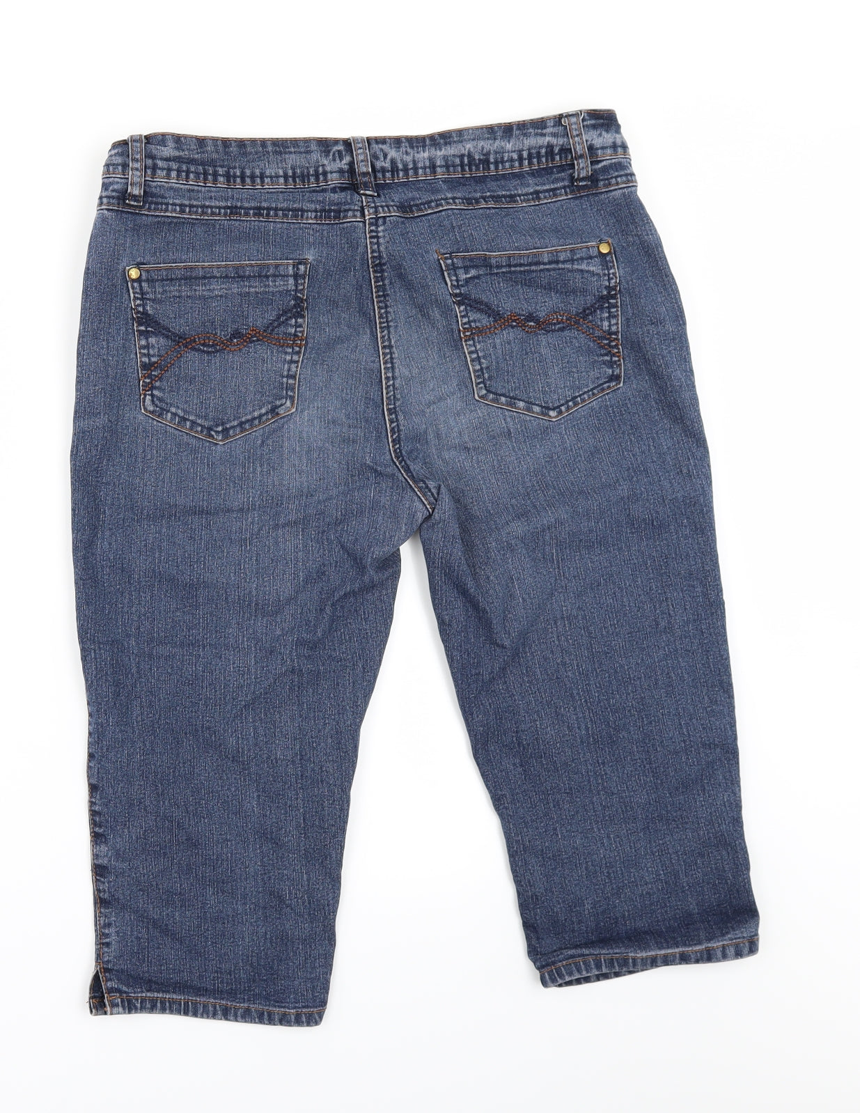 M&Co Womens Blue  Denim Cropped Jeans Size 12