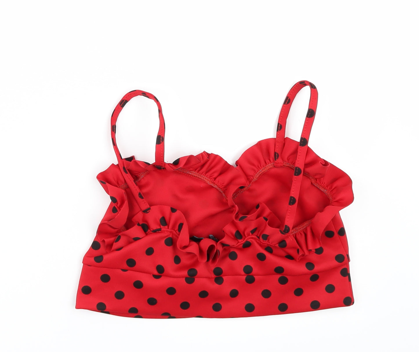 Boohoo Womens Red Polka Dot  Cropped Polo Size 12