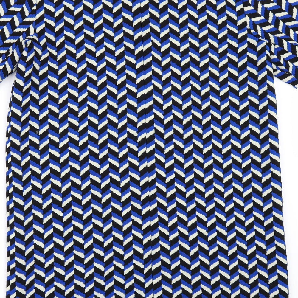 Zara Womens Blue Geometric  T-Shirt Dress  Size M