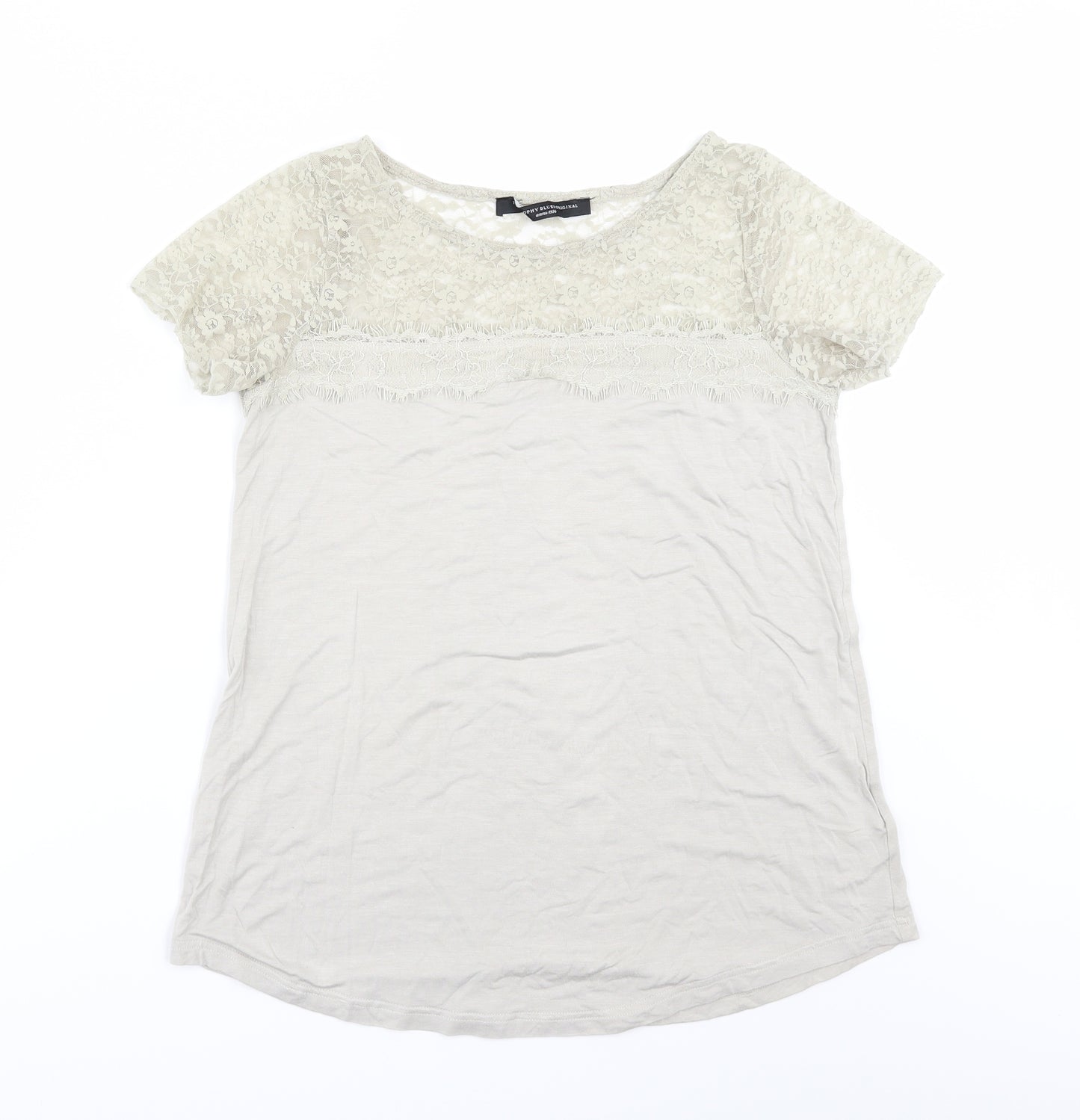 Philosophy Blues Original Womens Beige   Basic T-Shirt Size M