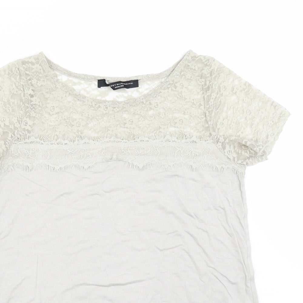 Philosophy Blues Original Womens Beige   Basic T-Shirt Size M