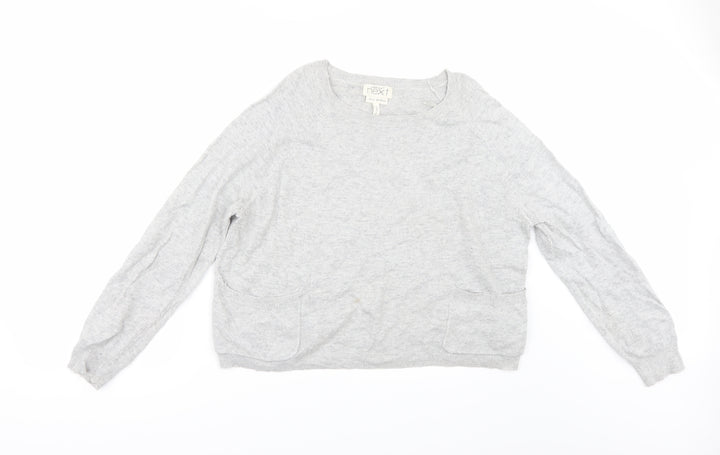 NEXT Womens Grey Pullover Jumper Size 14 - Crop jumper