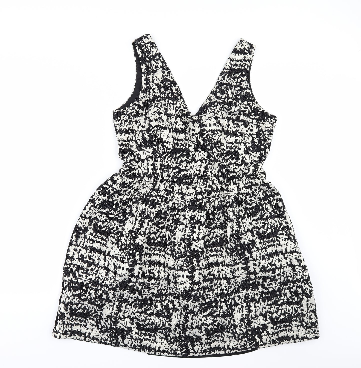 Coast Womens Black Animal Print  Fit & Flare  Size 14