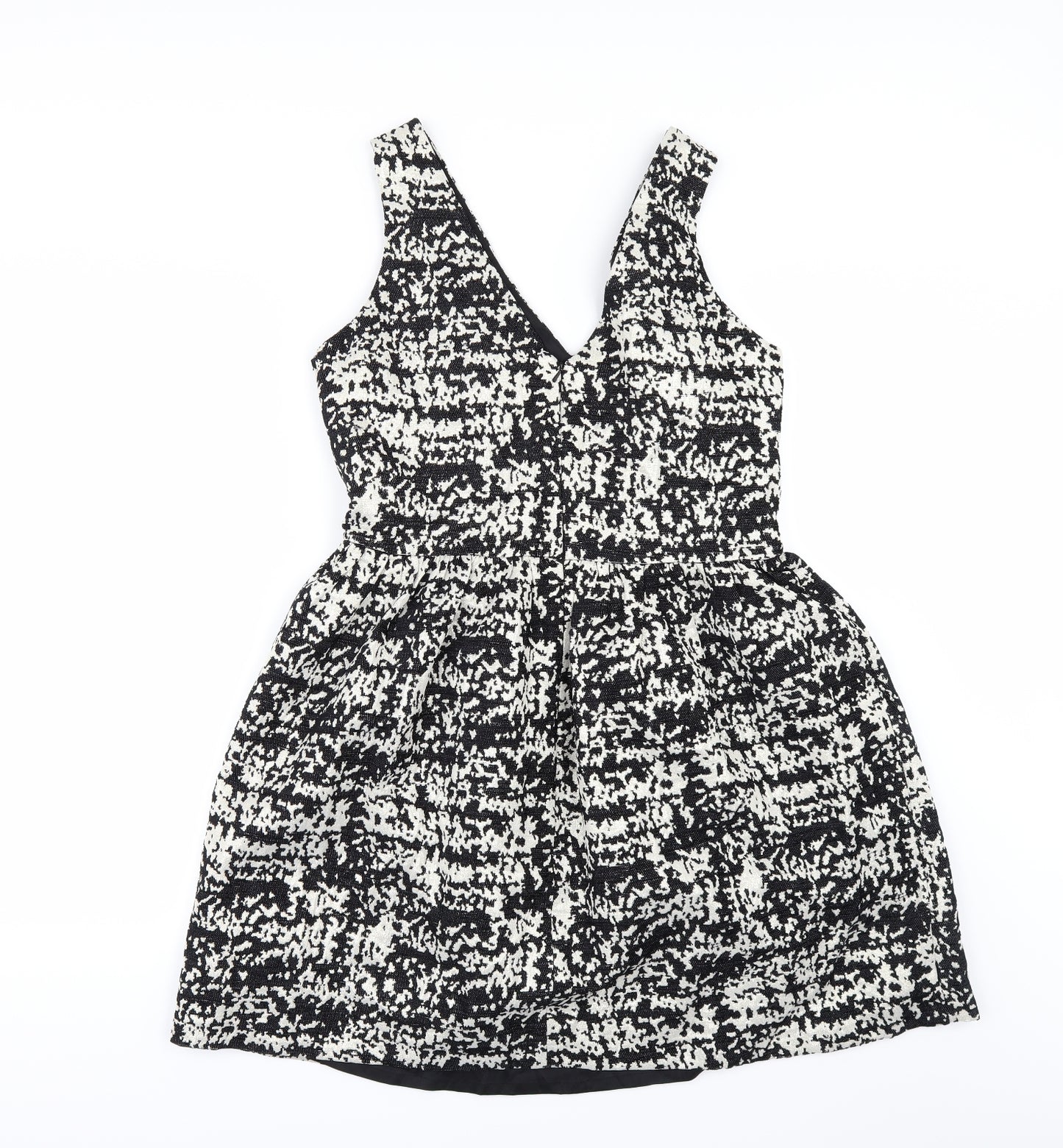 Coast Womens Black Animal Print  Fit & Flare  Size 14