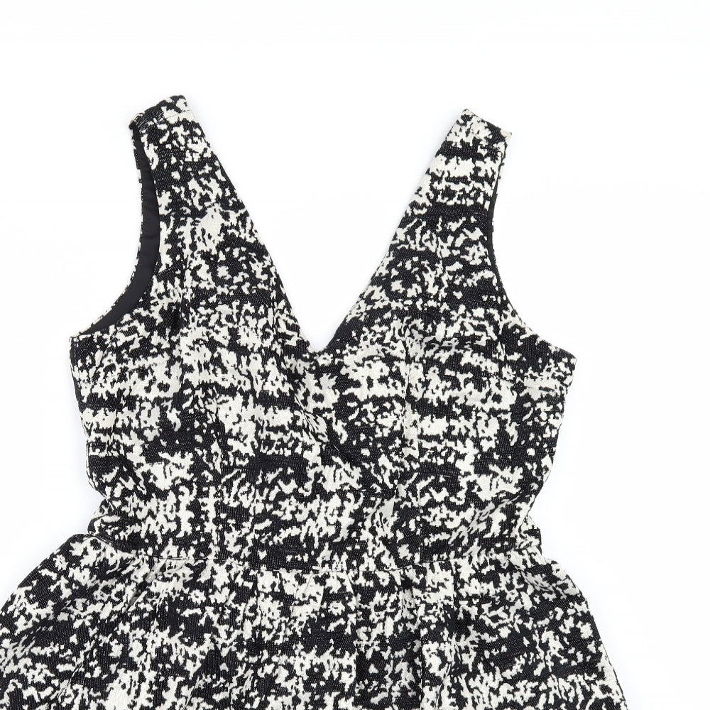 Coast Womens Black Animal Print  Fit & Flare  Size 14