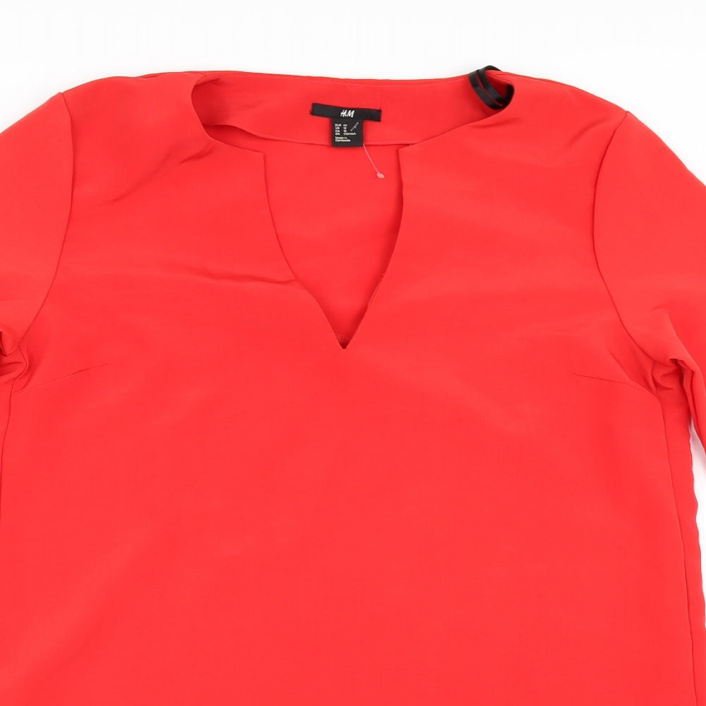 H&M Womens Red   Shirt Dress  Size 14