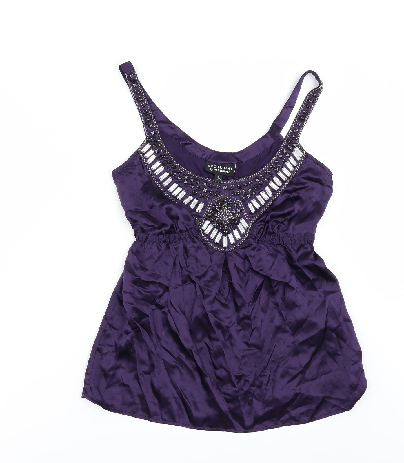 Warehouse Womens Purple   Camisole Blouse Size 8  - Beaded