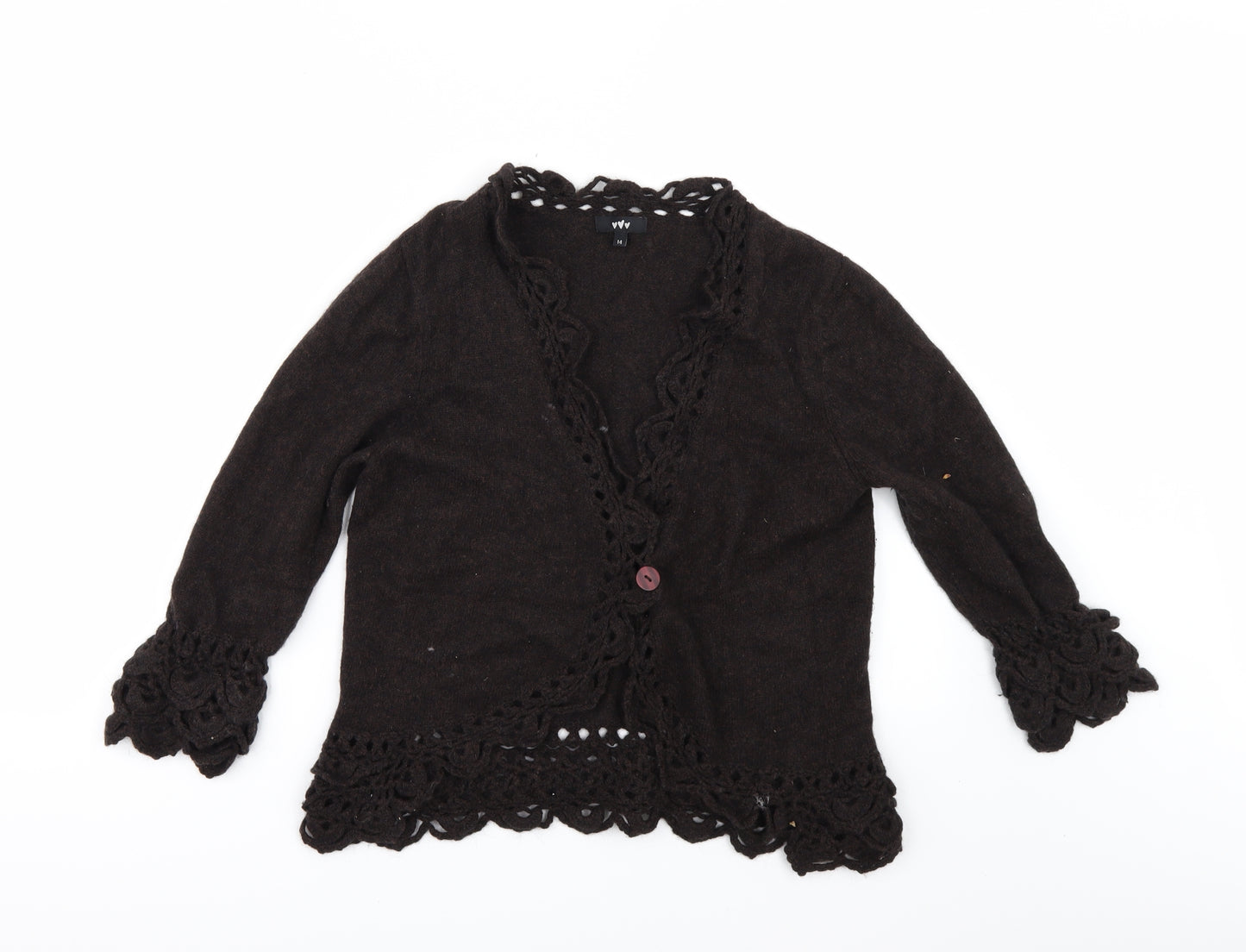 Per Una Womens Brown   Cardigan Jumper Size 12