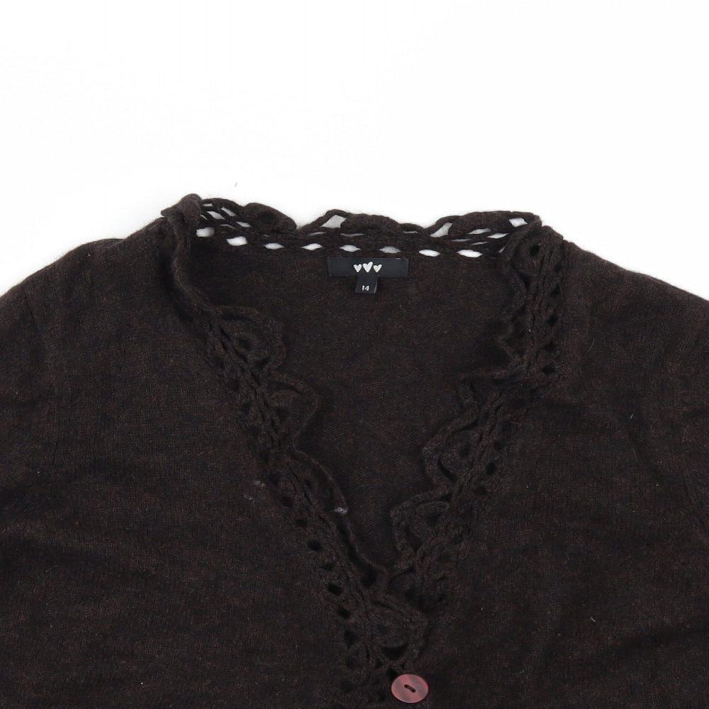 Per Una Womens Brown   Cardigan Jumper Size 12