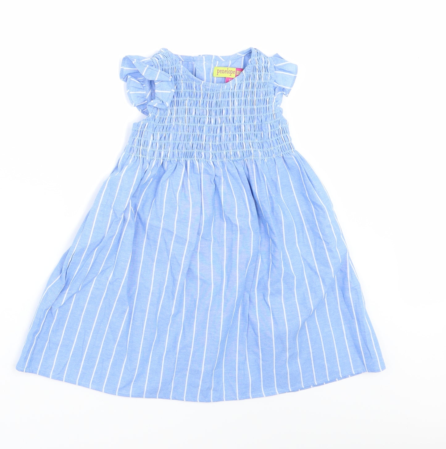 Penelope Mack Girls Blue Striped  A-Line  Size 2 Years