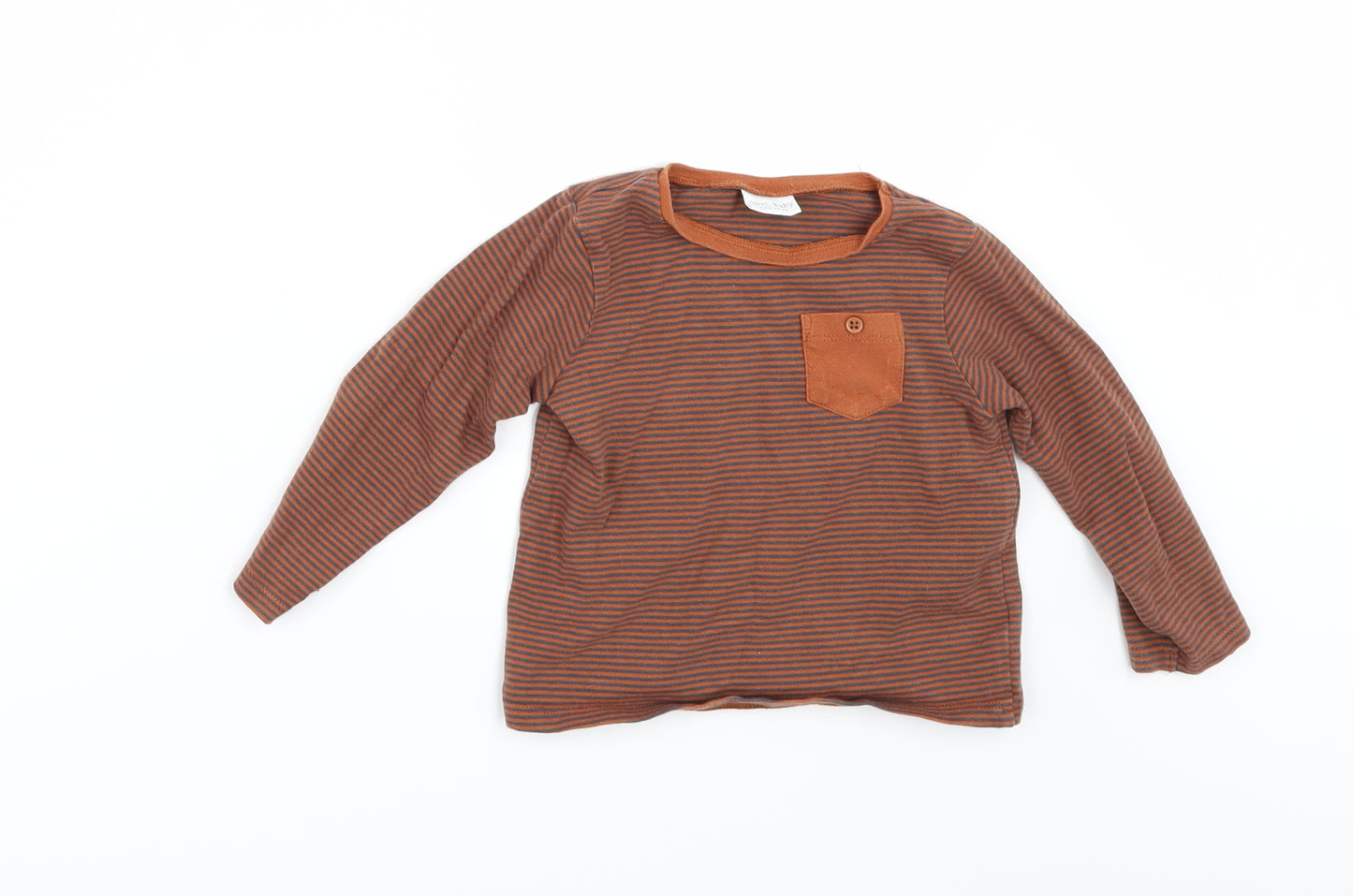 NEXT Baby Brown Striped  Basic T-Shirt Size 12-18 Months