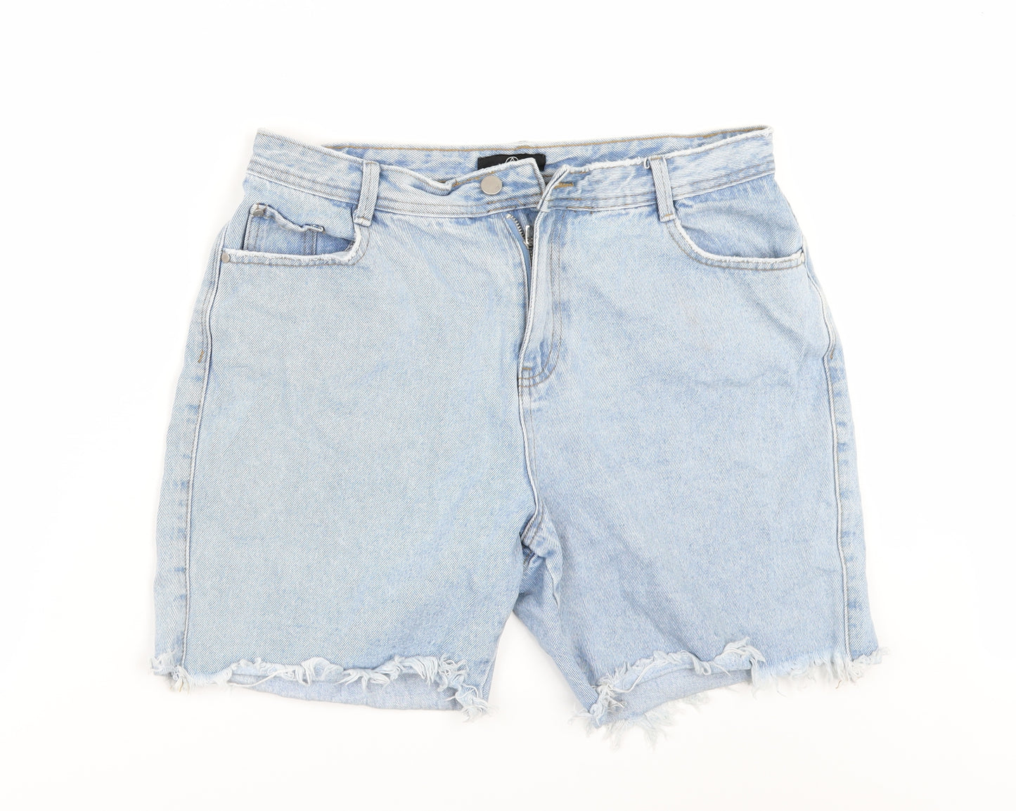 Missguided Womens Blue  Denim Cut-Off Shorts Size 12