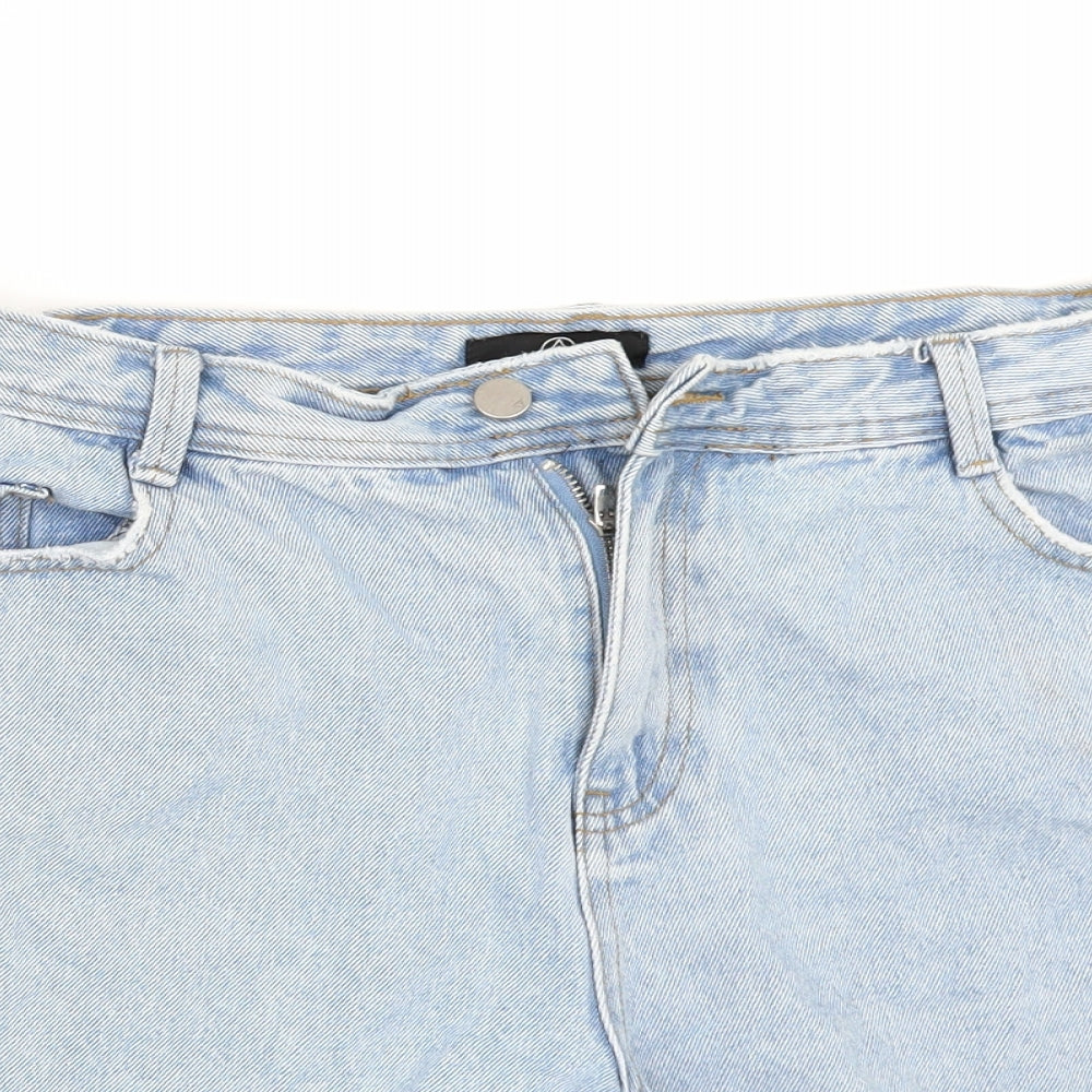 Missguided Womens Blue  Denim Cut-Off Shorts Size 12