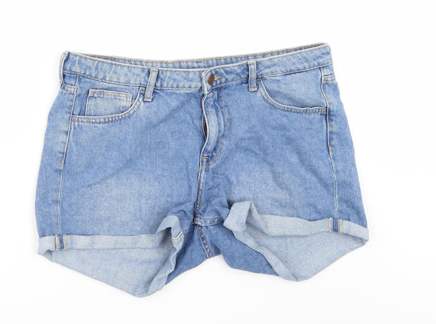 H&M Womens Blue  Denim Hot Pants Shorts Size 14