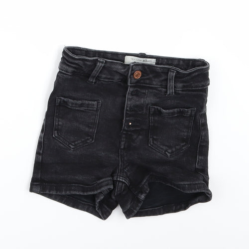 New Look Girls Black  Damask Cut-Off Shorts Size 10 Years