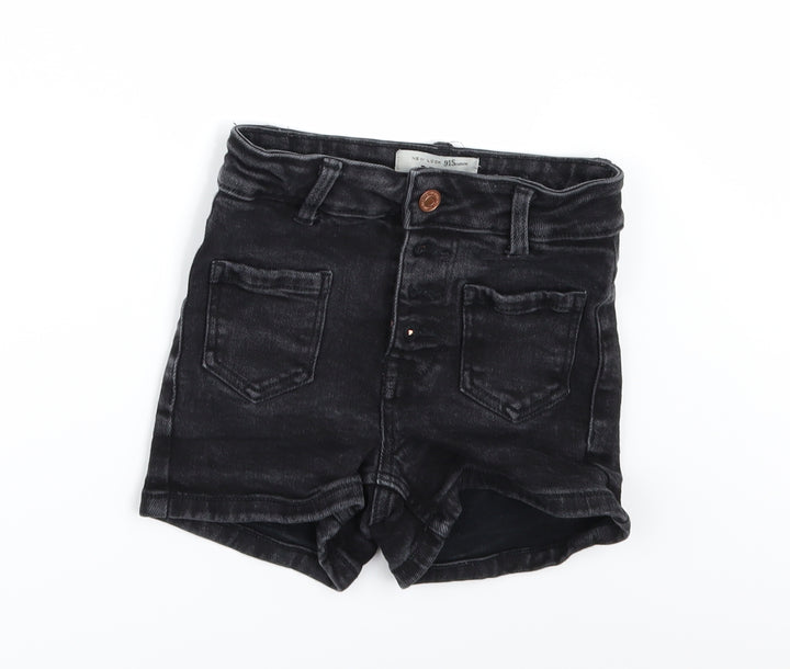 New Look Girls Black  Damask Cut-Off Shorts Size 10 Years