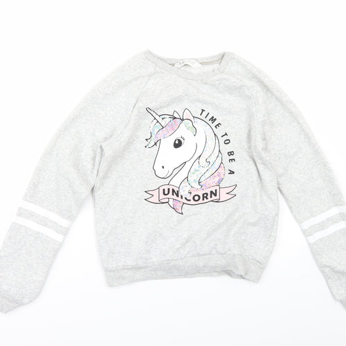 H&M Girls Grey    Sweatshirt Size 11-12 Years