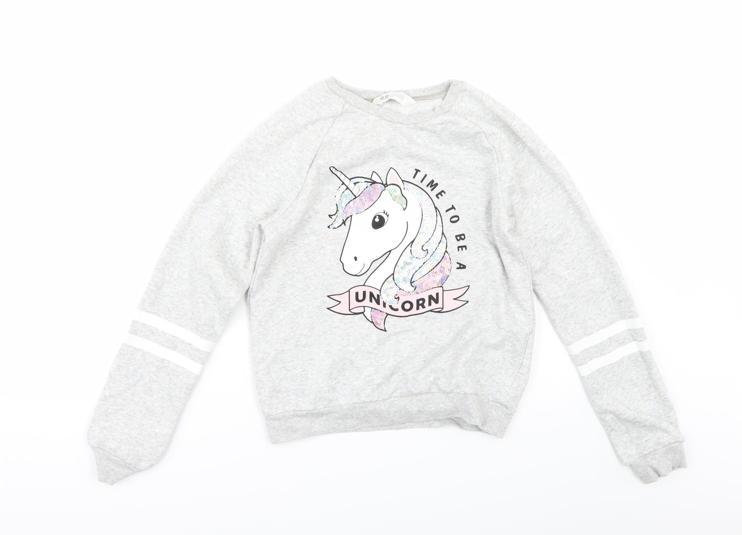 H&M Girls Grey    Sweatshirt Size 11-12 Years