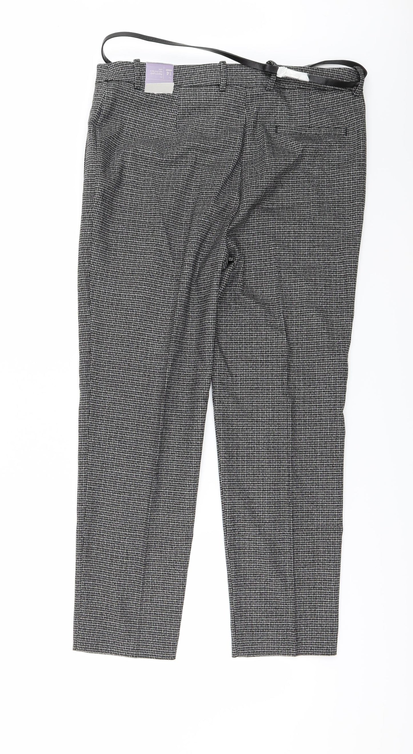 TU Womens Grey Check  Trousers  Size 14 L26 in
