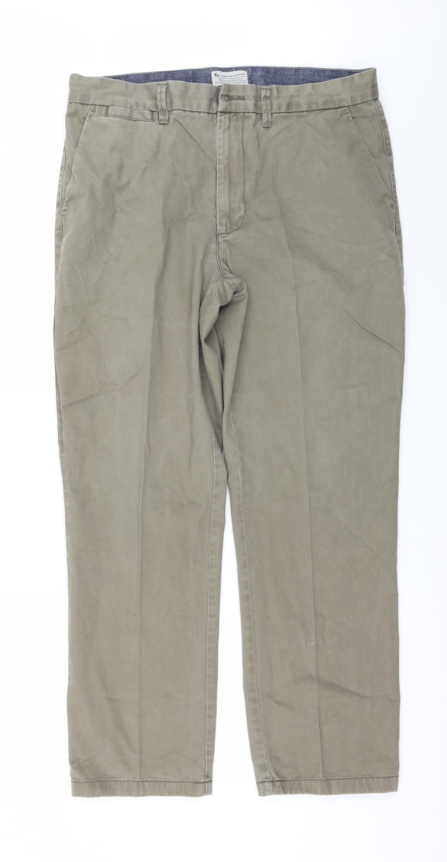 TU Mens Green  Corduroy Straight Jeans Size 36 L30 in