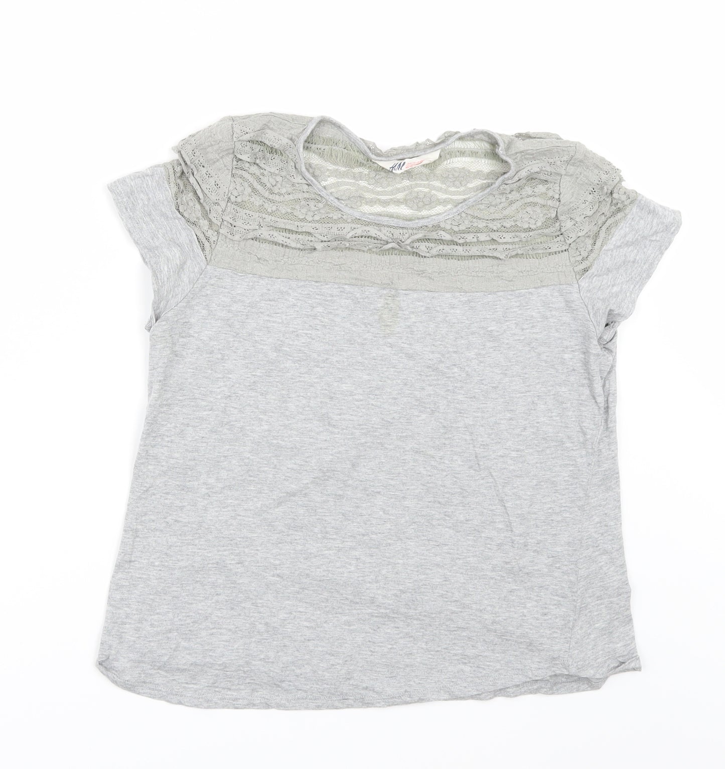 H&M Girls Grey   Basic T-Shirt Size 15 Years
