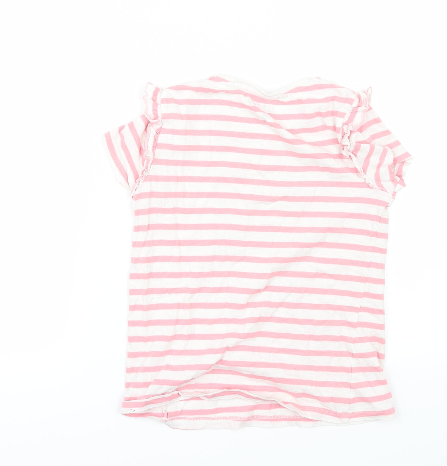 F&F Girls Pink Striped  Basic T-Shirt Size 8-9 Years