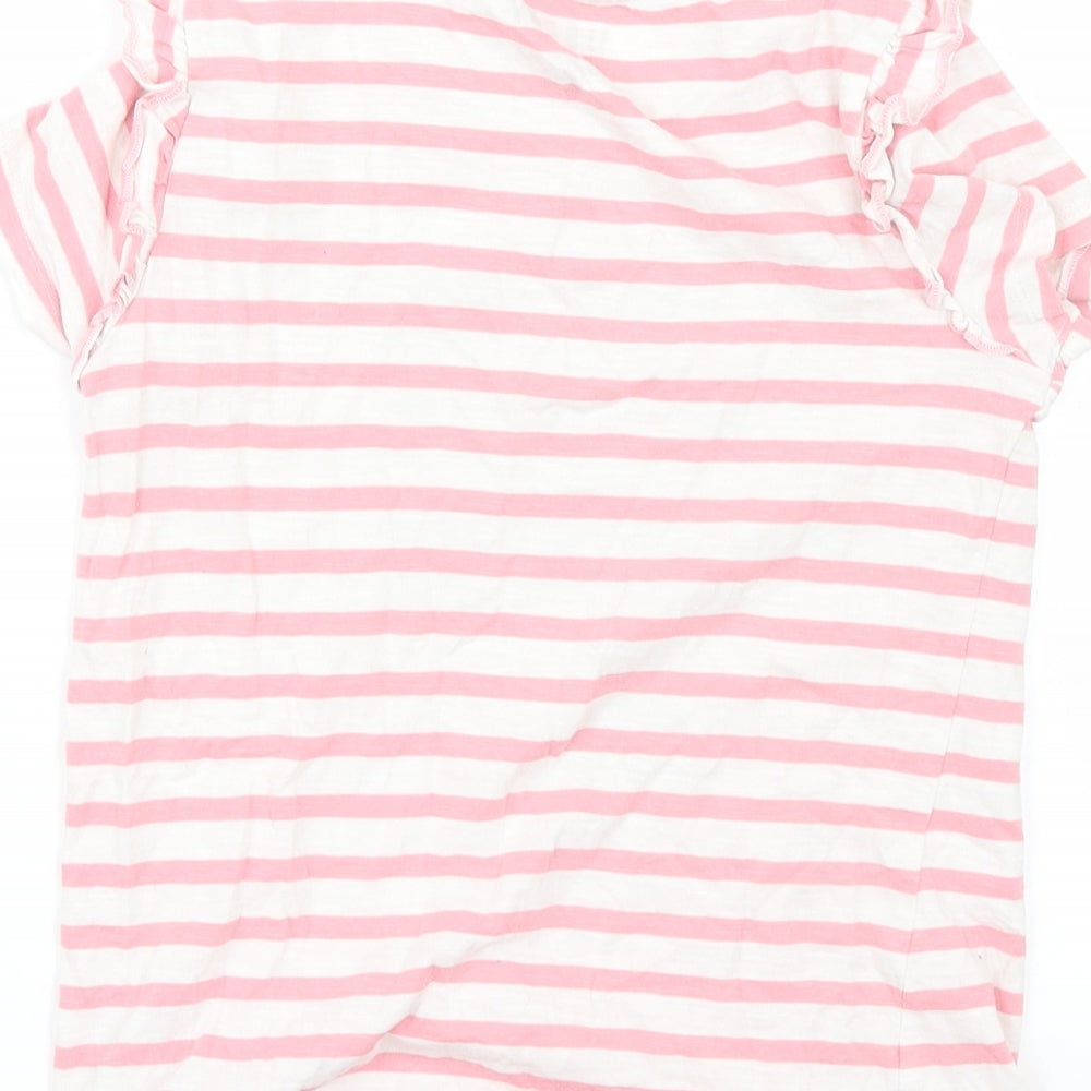 F&F Girls Pink Striped  Basic T-Shirt Size 8-9 Years