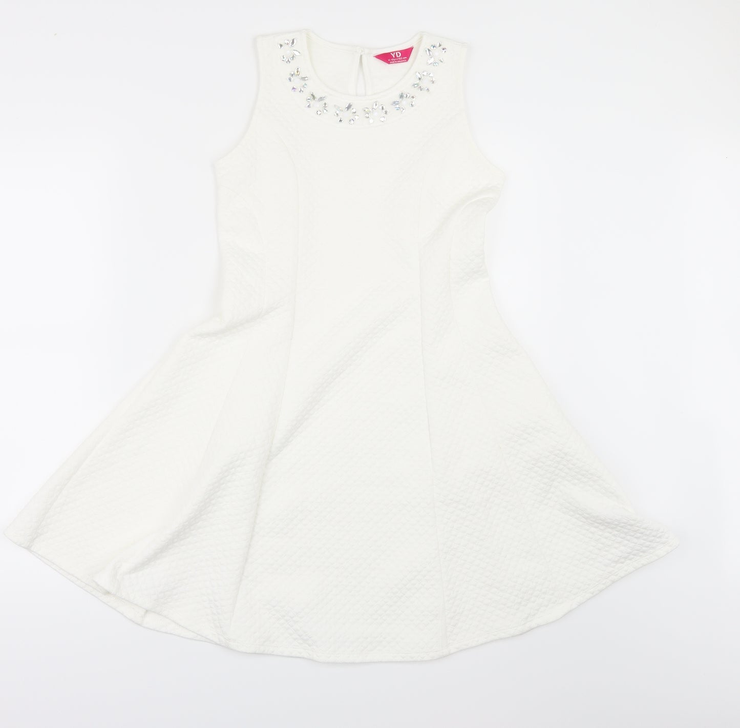 Young Dimension Girls White   Fit & Flare  Size 11-12 Years