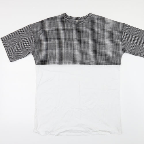 ASOS Womens Multicoloured Check  Basic T-Shirt Size 8